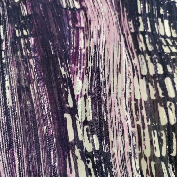 Casting Whimsy Artsey Lagenlook Abstract Silk Cowl Neck Blouson Mini Dress M - Picture 8 of 16